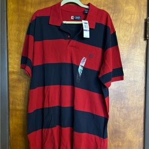Chaps Red and Blue Striped Polo Shirt XXL BNWT